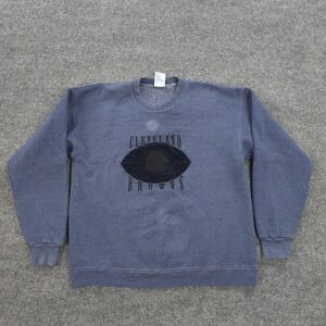 Vintage Cleveland Browns Sweatshirt Mens Large Blue NFL Football Artex 90s USA
